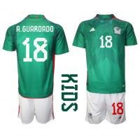 Mexico Andres Guardado #18 Fotballklær Hjemmedraktsett Barn VM 2022 Kortermet (+ korte bukser)